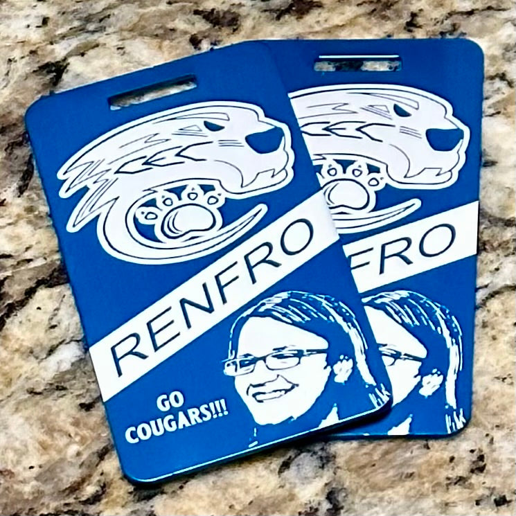 CEC Cougars Personalized Aluminum Bag Tags (set of two)