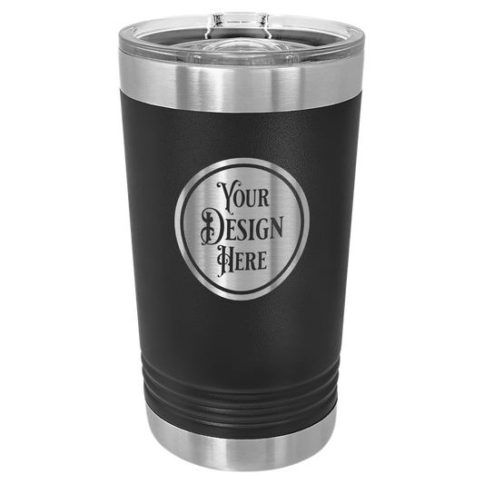 16oz Stainless Steel Pint Glass - Custom Laser Engraved