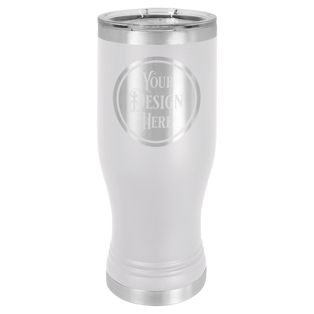 20oz Stainless Steel Pilsner Glass - Custom Laser Engraved