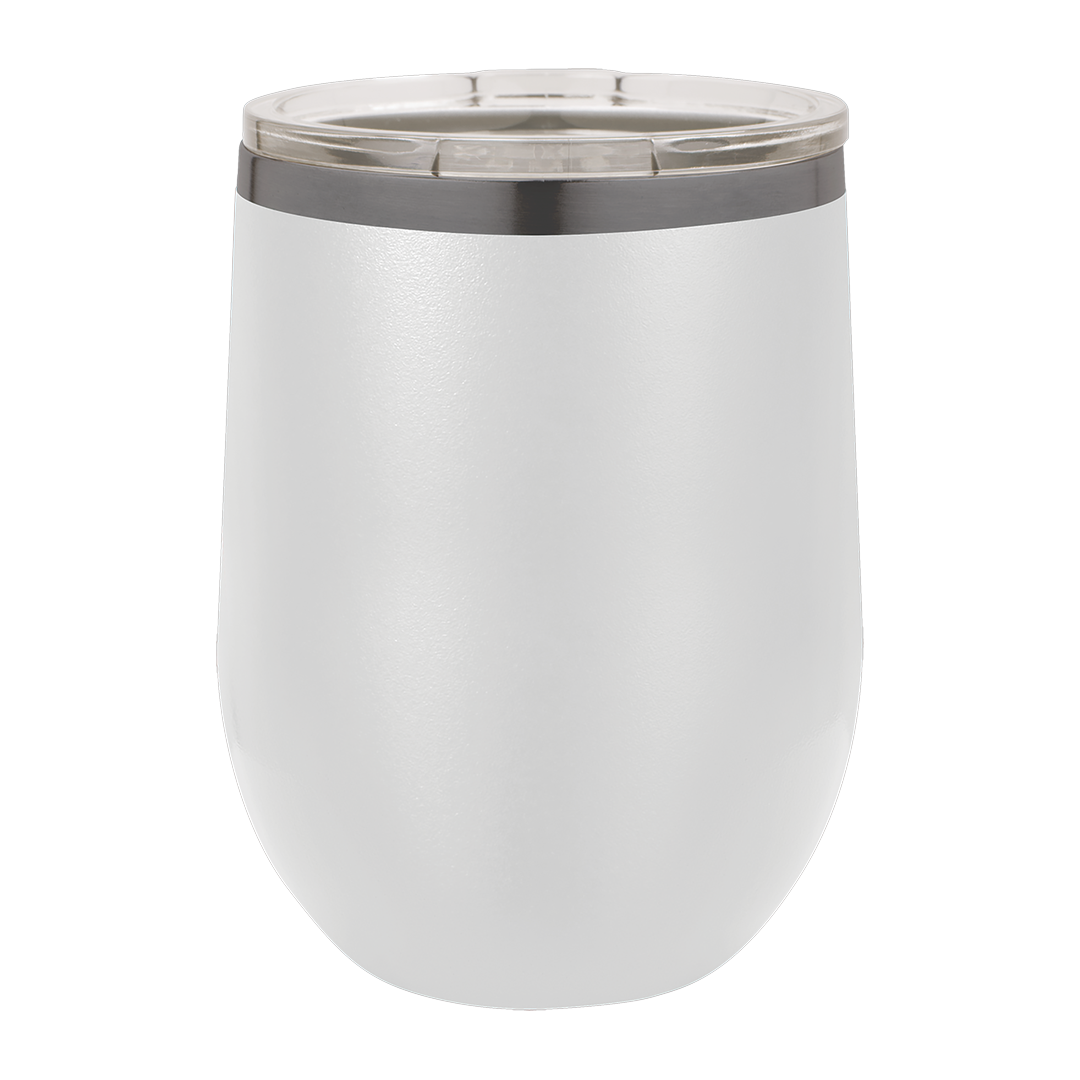 12 oz Ghost Black wine tumbler, White