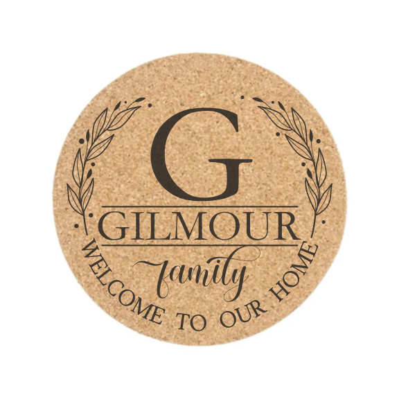 Monogram Cork Coaster - Welcome (Set of 4)