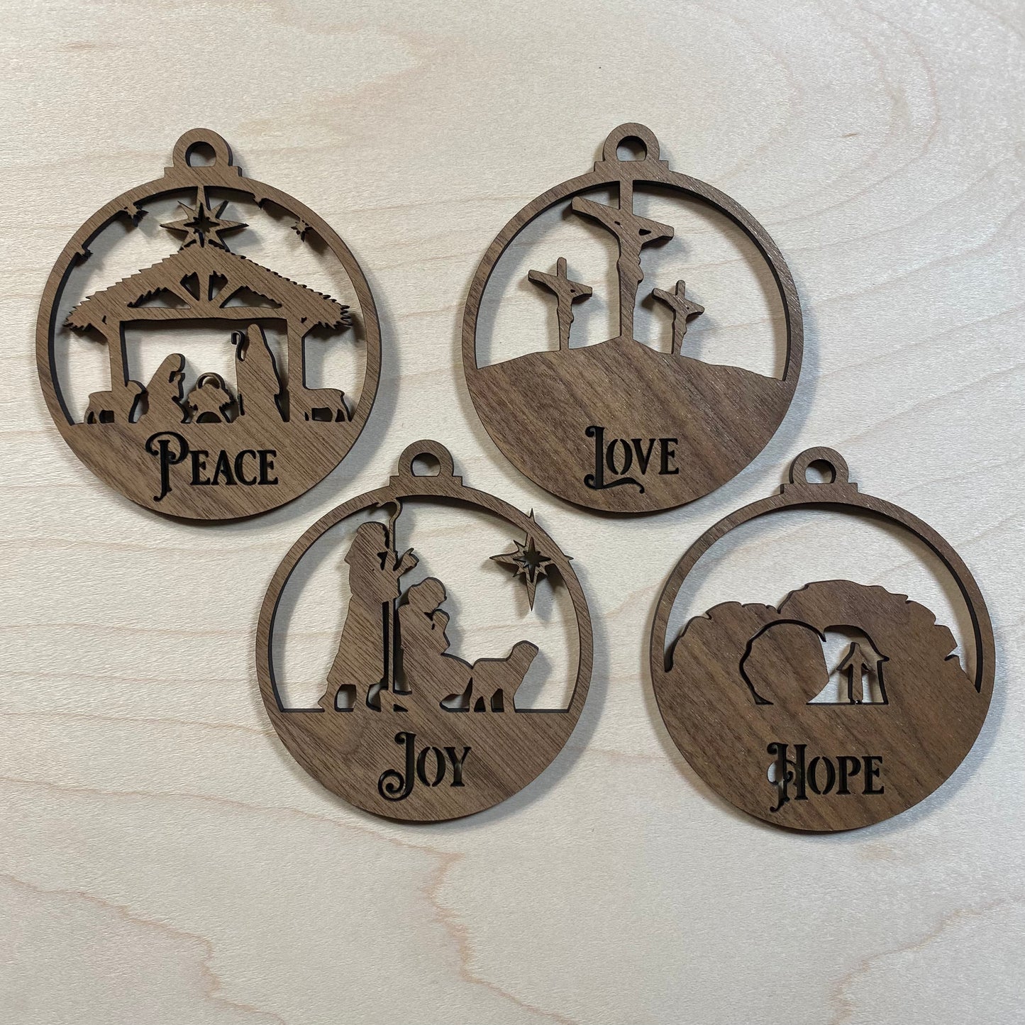 Christmas Ornament Bundle (Peace, Joy, Love, Hope)