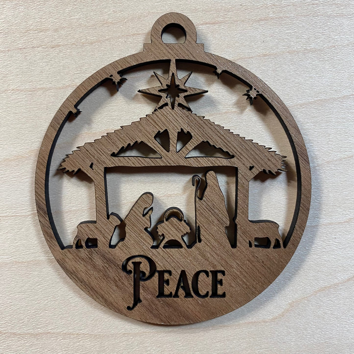 Nativity Christmas Ornament (Peace)