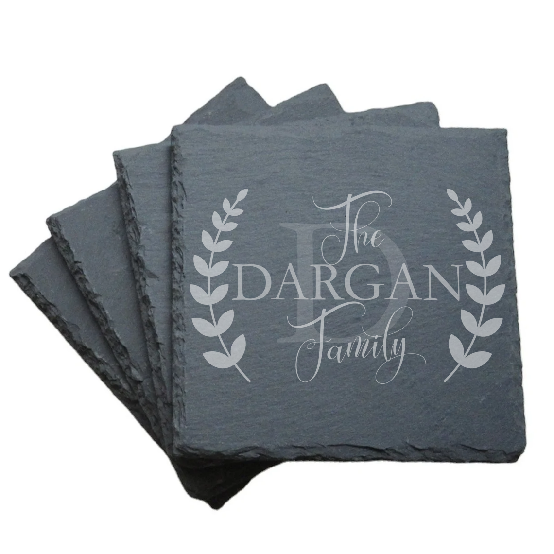 Monogram Slate Coaster - Laurel (Set of 4)