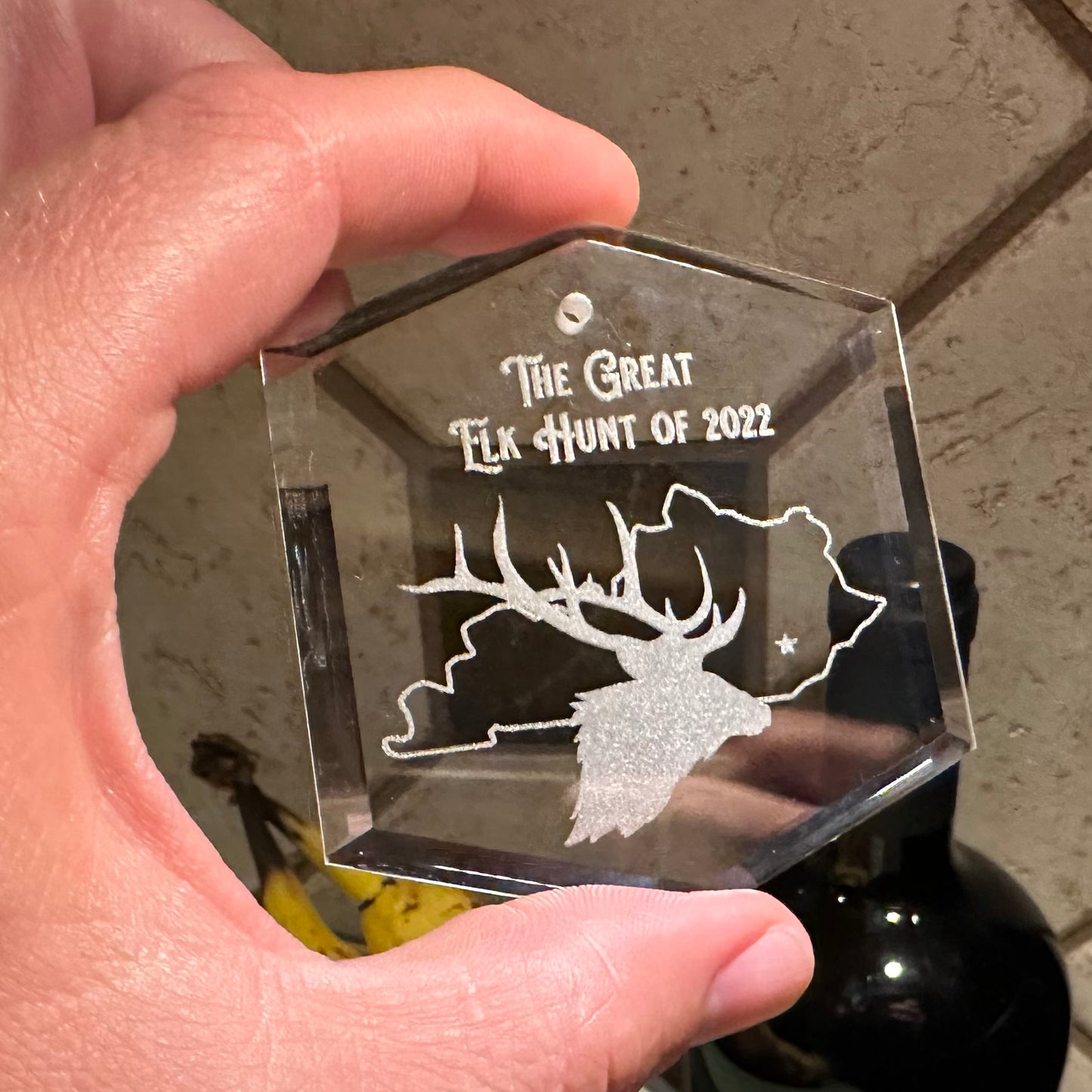 Custom Laser Engraved Crystal Ornament