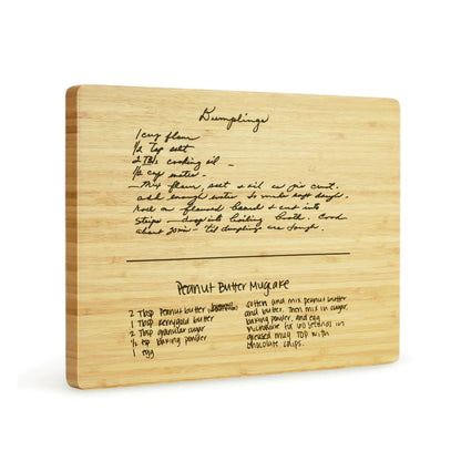 Engraved Handwritten Recipe Solid Wood Cutting Board (13.75" x 9.75")