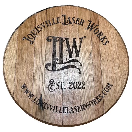 Custom Laser Engraved Bourbon Barrel Head
