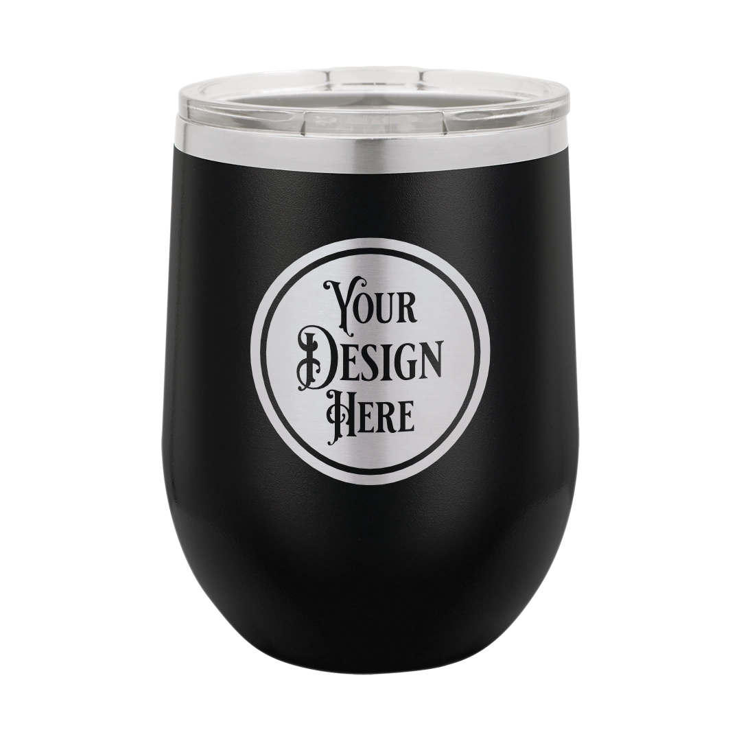 12oz Stainless Steel Wine Tumbler - Custom Laser Engraved