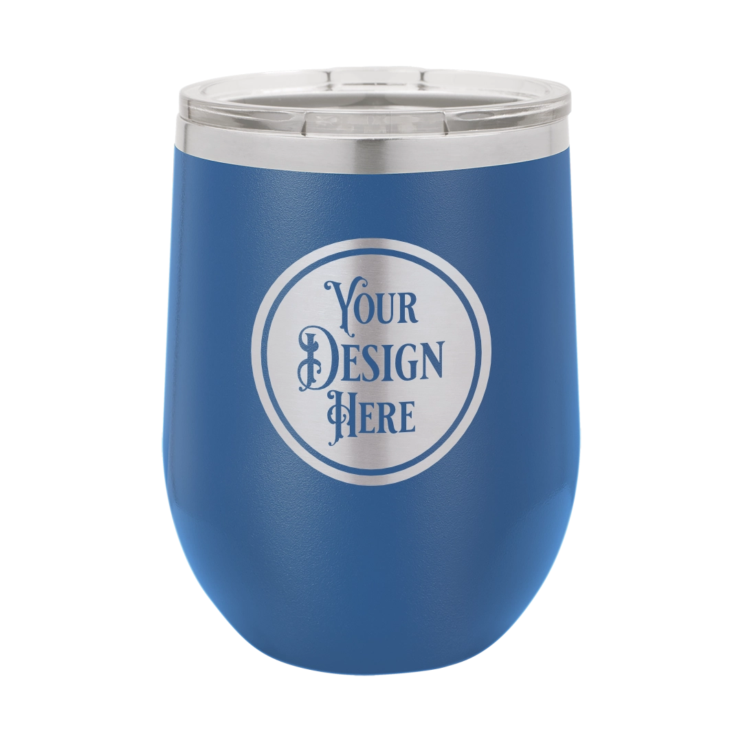 12oz Stainless Steel Wine Tumbler - Custom Laser Engraved