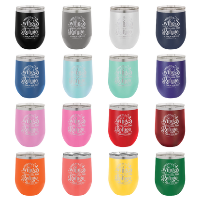 Under His Wings, Psalm 91:4 - 12oz Stainless Steel Wine Tumbler