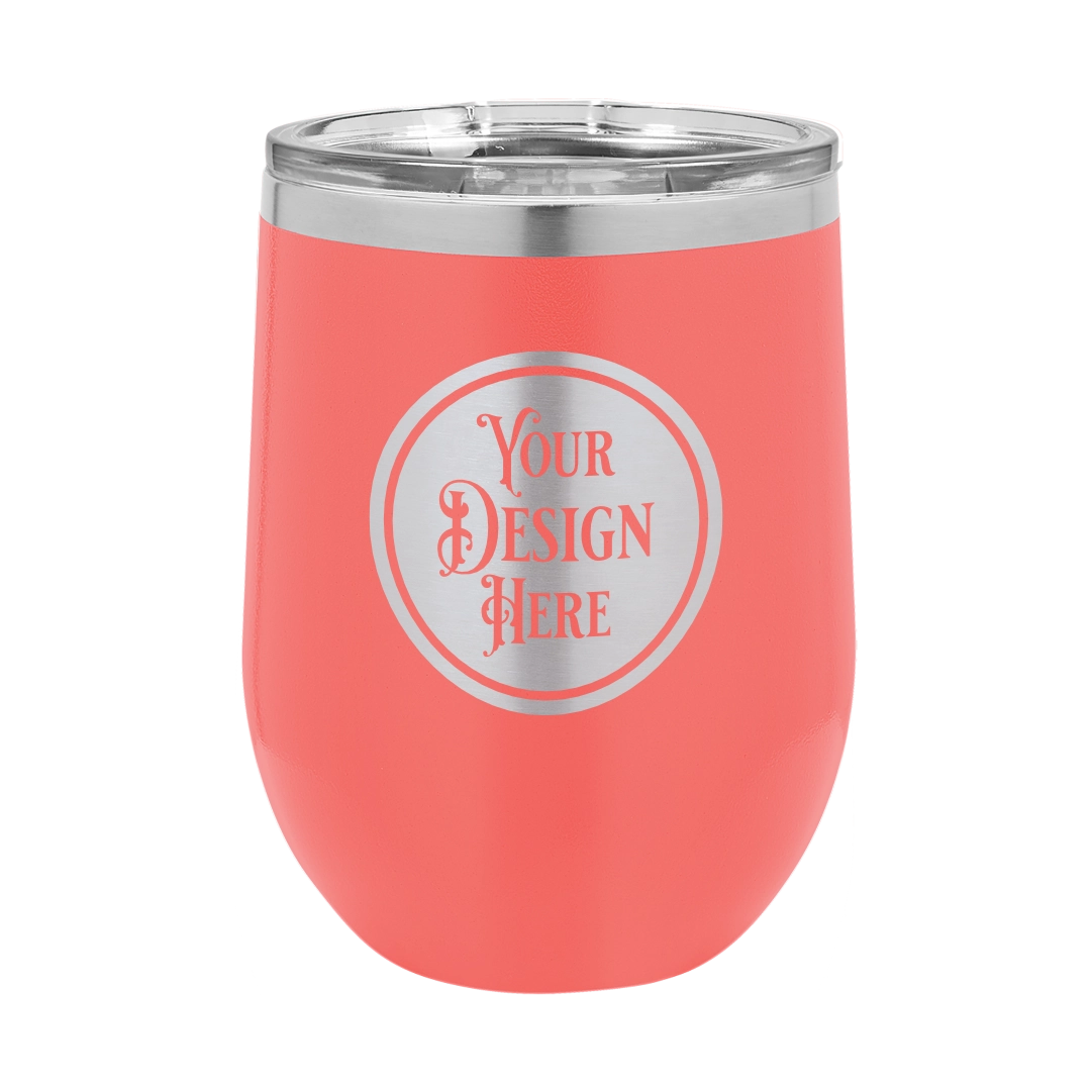 12oz Stainless Steel Wine Tumbler - Custom Laser Engraved
