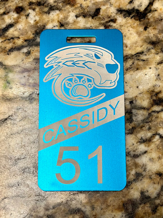 CEC Cougars Personalized Aluminum Bag Tags (set of two)