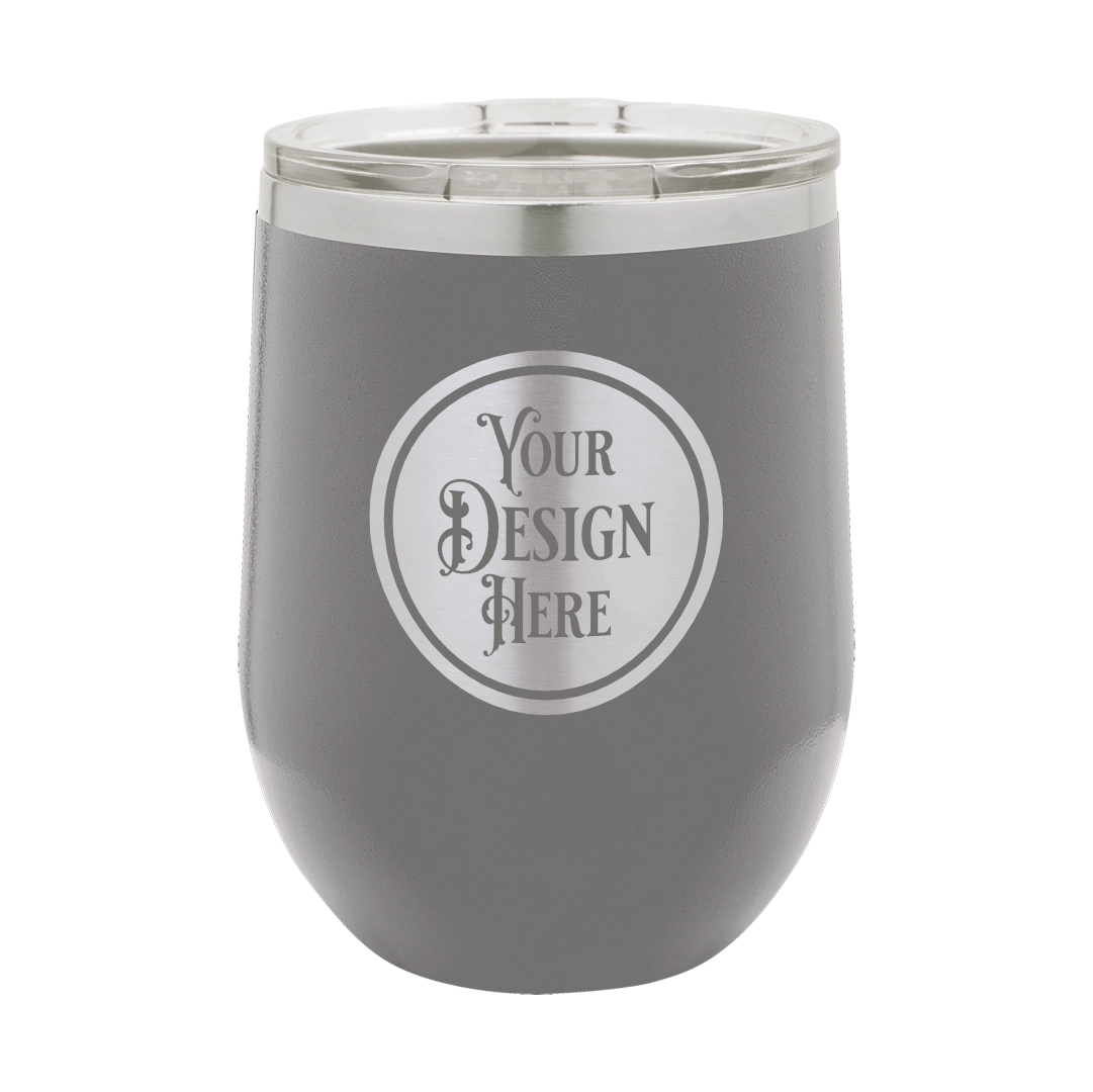 12oz Stainless Steel Wine Tumbler - Custom Laser Engraved