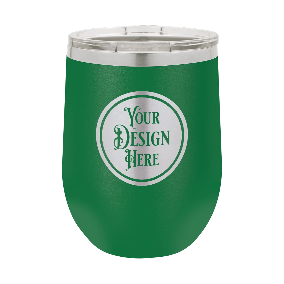 12oz Stainless Steel Wine Tumbler - Custom Laser Engraved