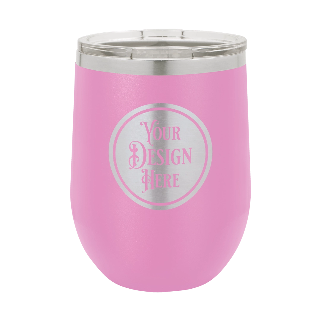 12oz Stainless Steel Wine Tumbler - Custom Laser Engraved