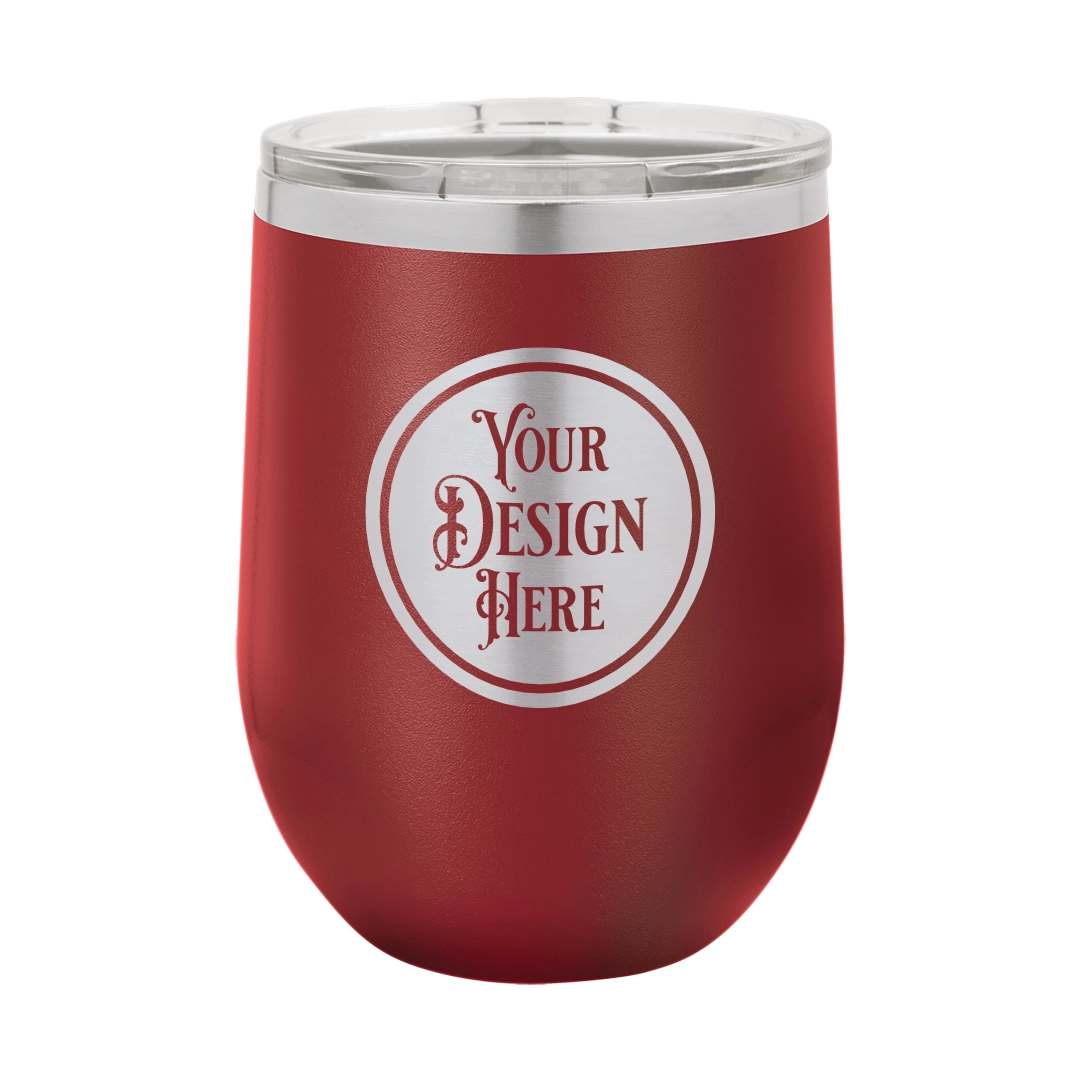 12oz Stainless Steel Wine Tumbler - Custom Laser Engraved