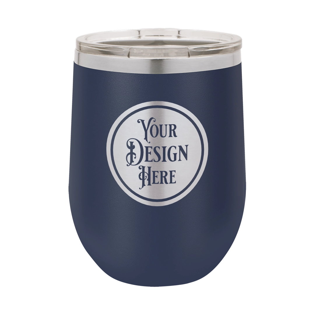 12oz Stainless Steel Wine Tumbler - Custom Laser Engraved