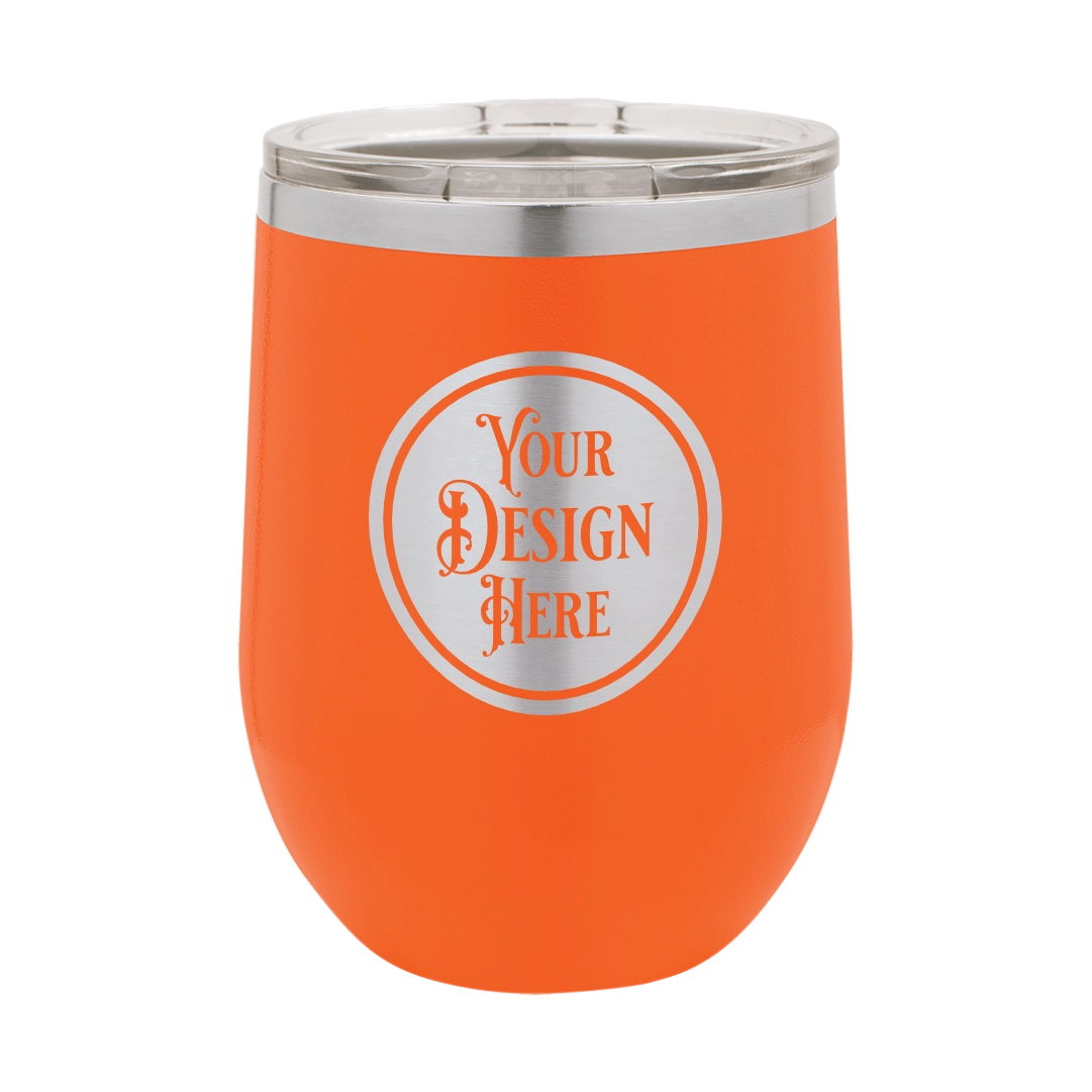 12oz Stainless Steel Wine Tumbler - Custom Laser Engraved