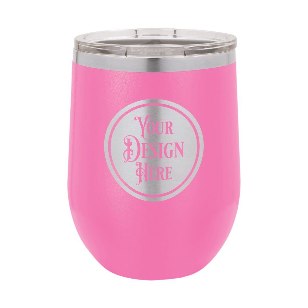 12oz Stainless Steel Wine Tumbler - Custom Laser Engraved
