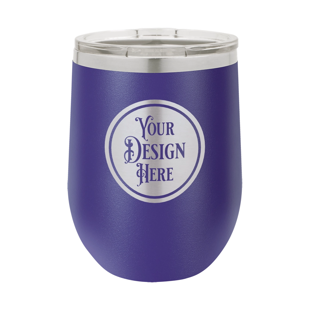 12oz Stainless Steel Wine Tumbler - Custom Laser Engraved