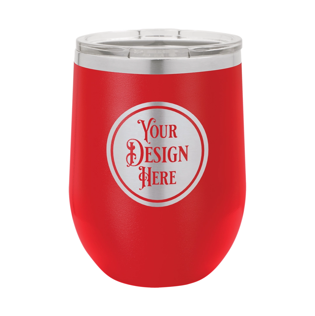 12oz Stainless Steel Wine Tumbler - Custom Laser Engraved
