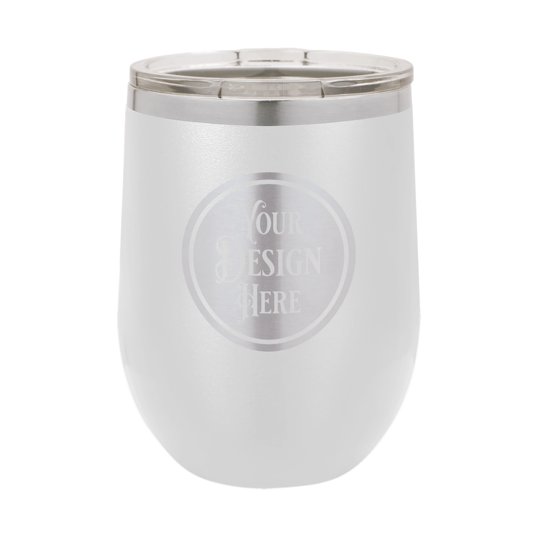 12oz Stainless Steel Wine Tumbler - Custom Laser Engraved