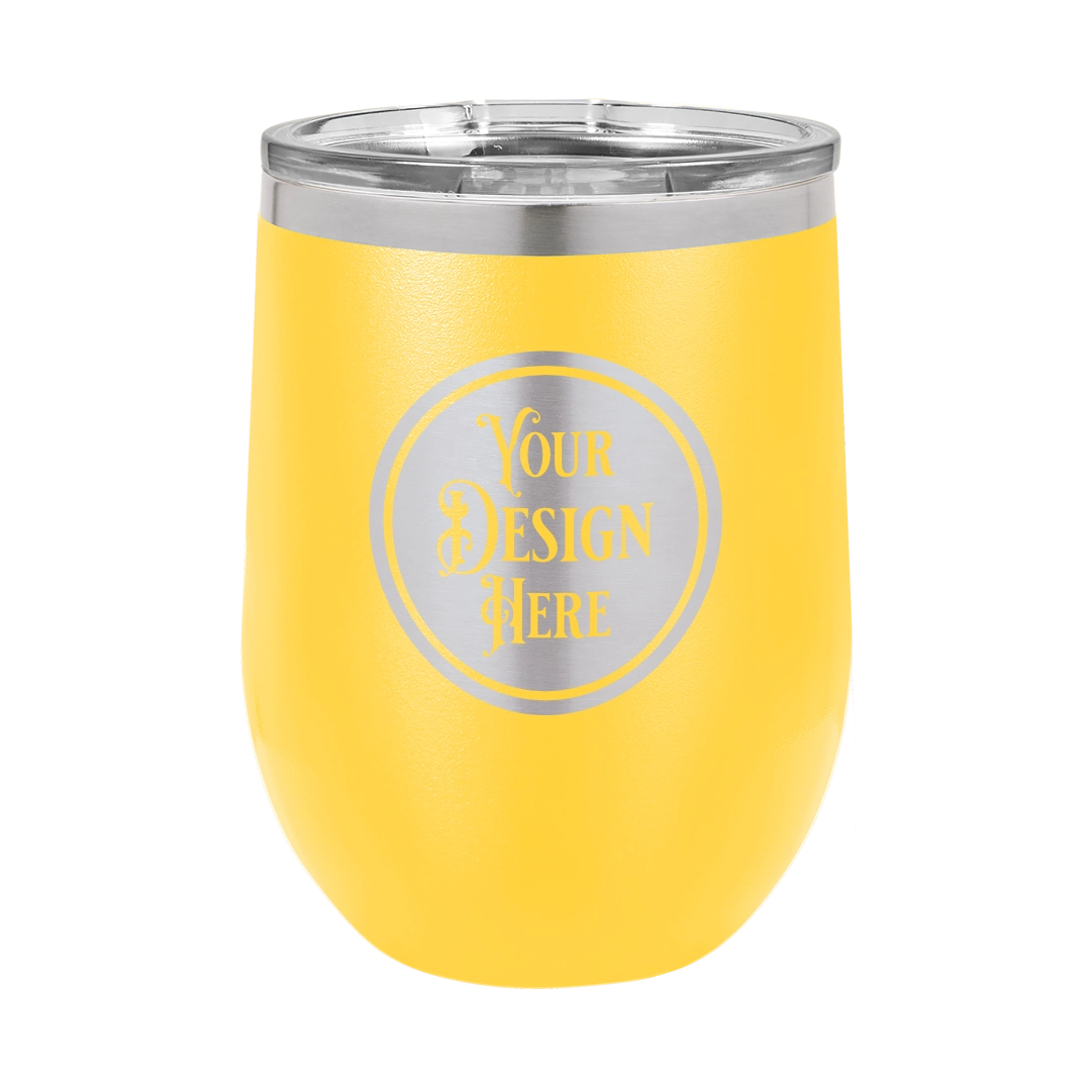 12oz Stainless Steel Wine Tumbler - Custom Laser Engraved