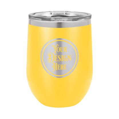 12oz Stainless Steel Wine Tumbler - Custom Laser Engraved