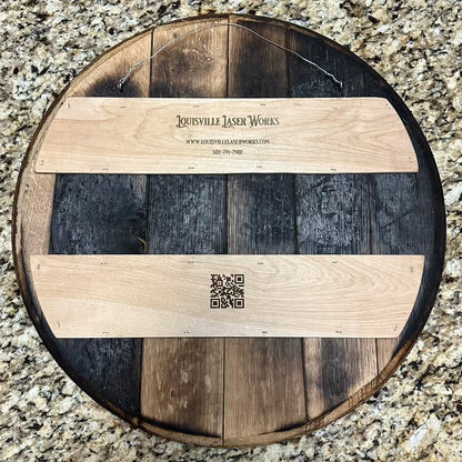 Custom Laser Engraved Bourbon Barrel Head