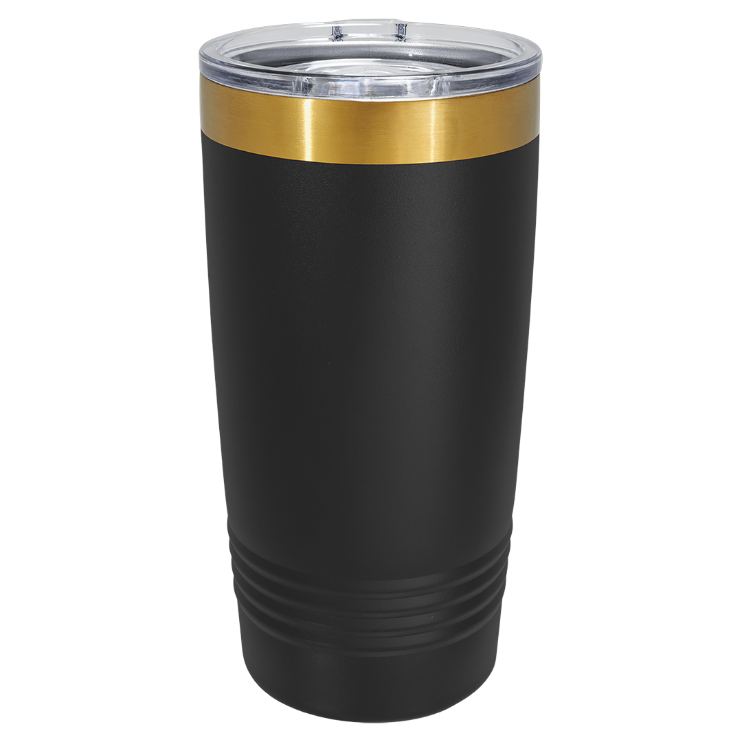 20 oz Bright Gold tumbler, Black