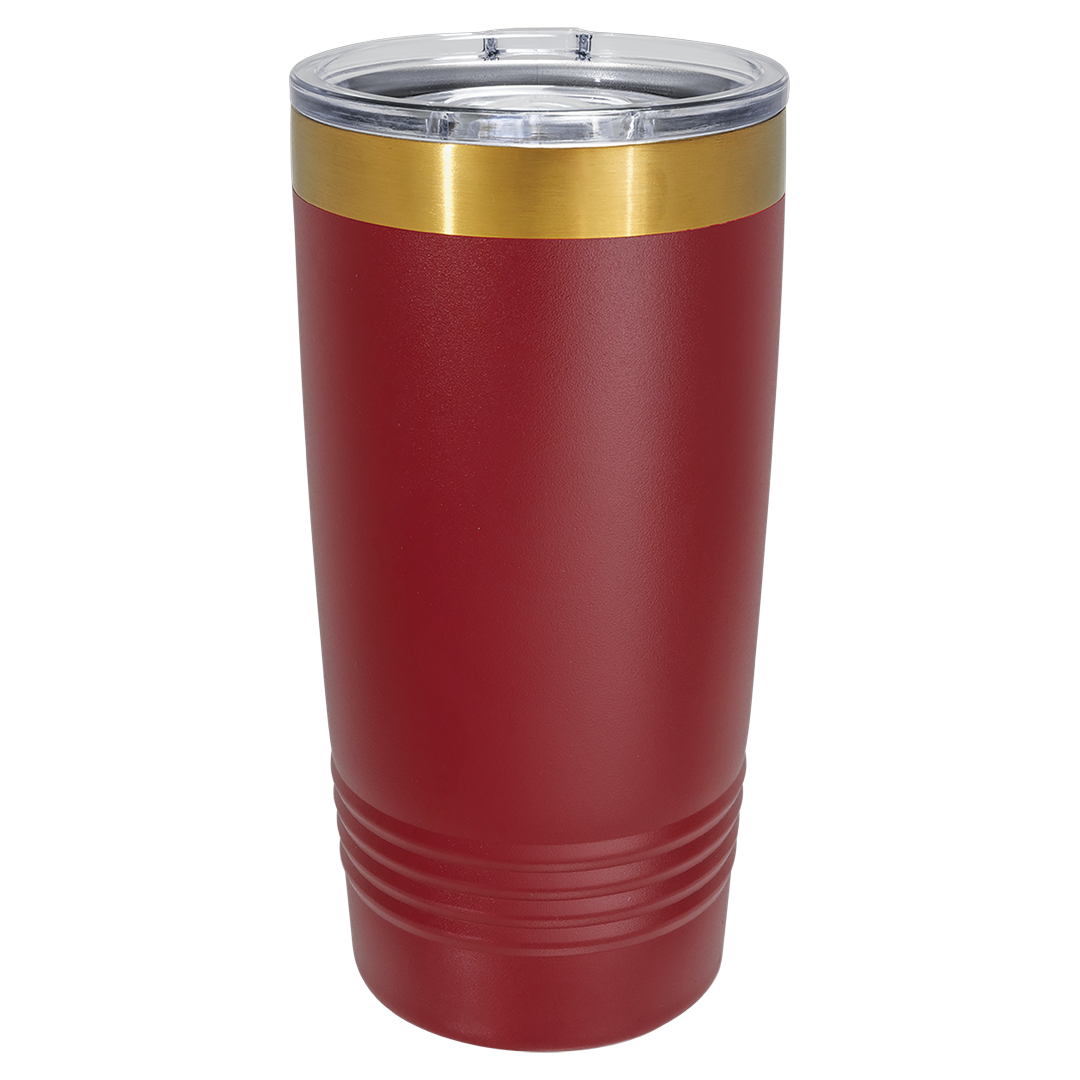 20 oz Bright Gold tumbler, Maroon