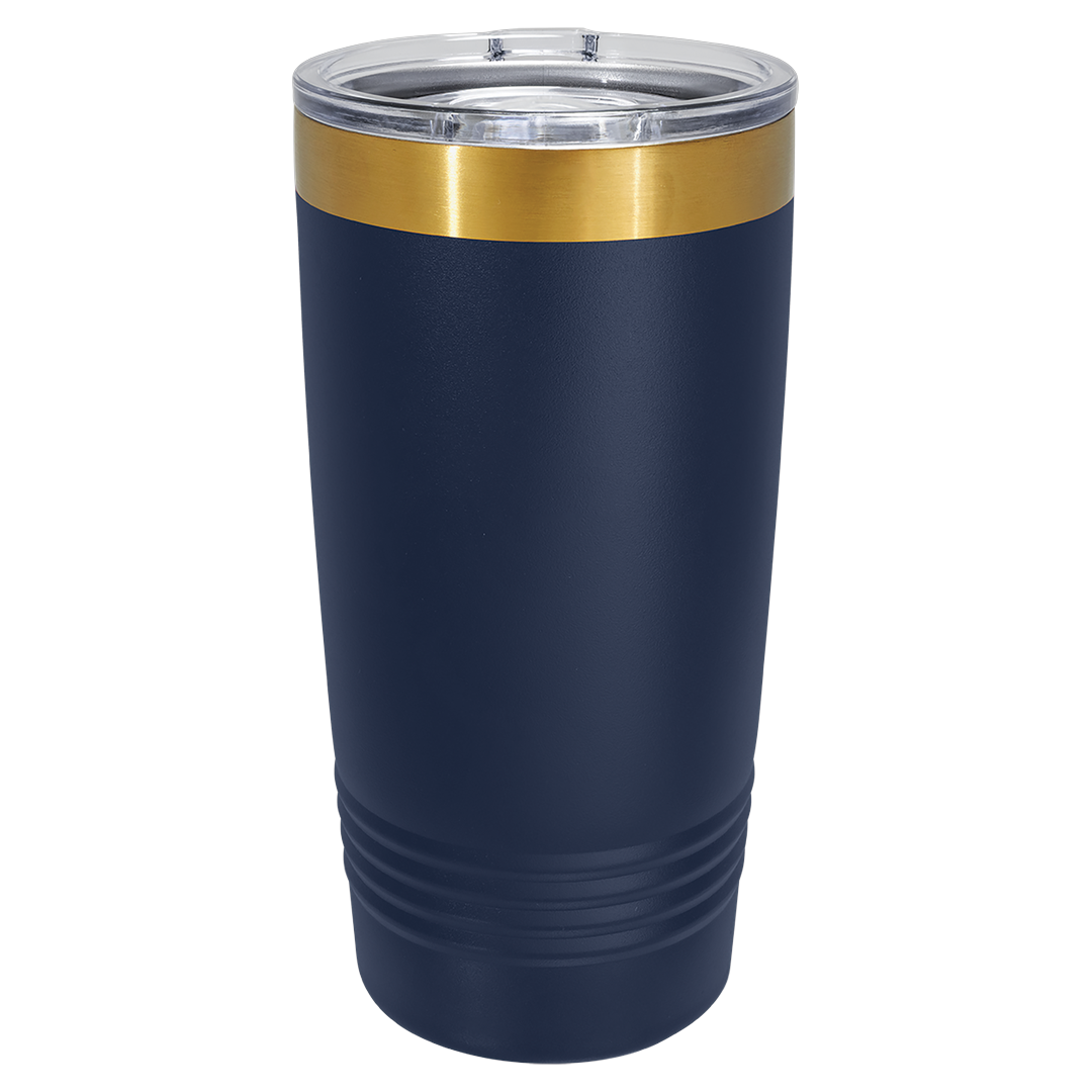 20 oz Bright Gold tumbler, Navy