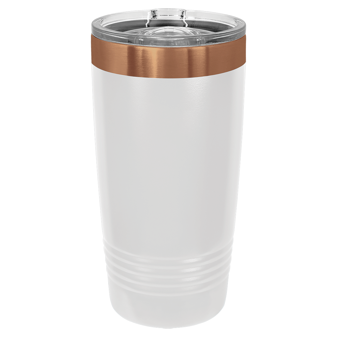 20 oz Rose Gold tumbler, White
