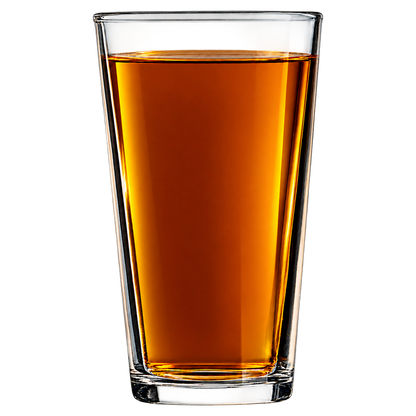 16 oz pint glass with bourbon