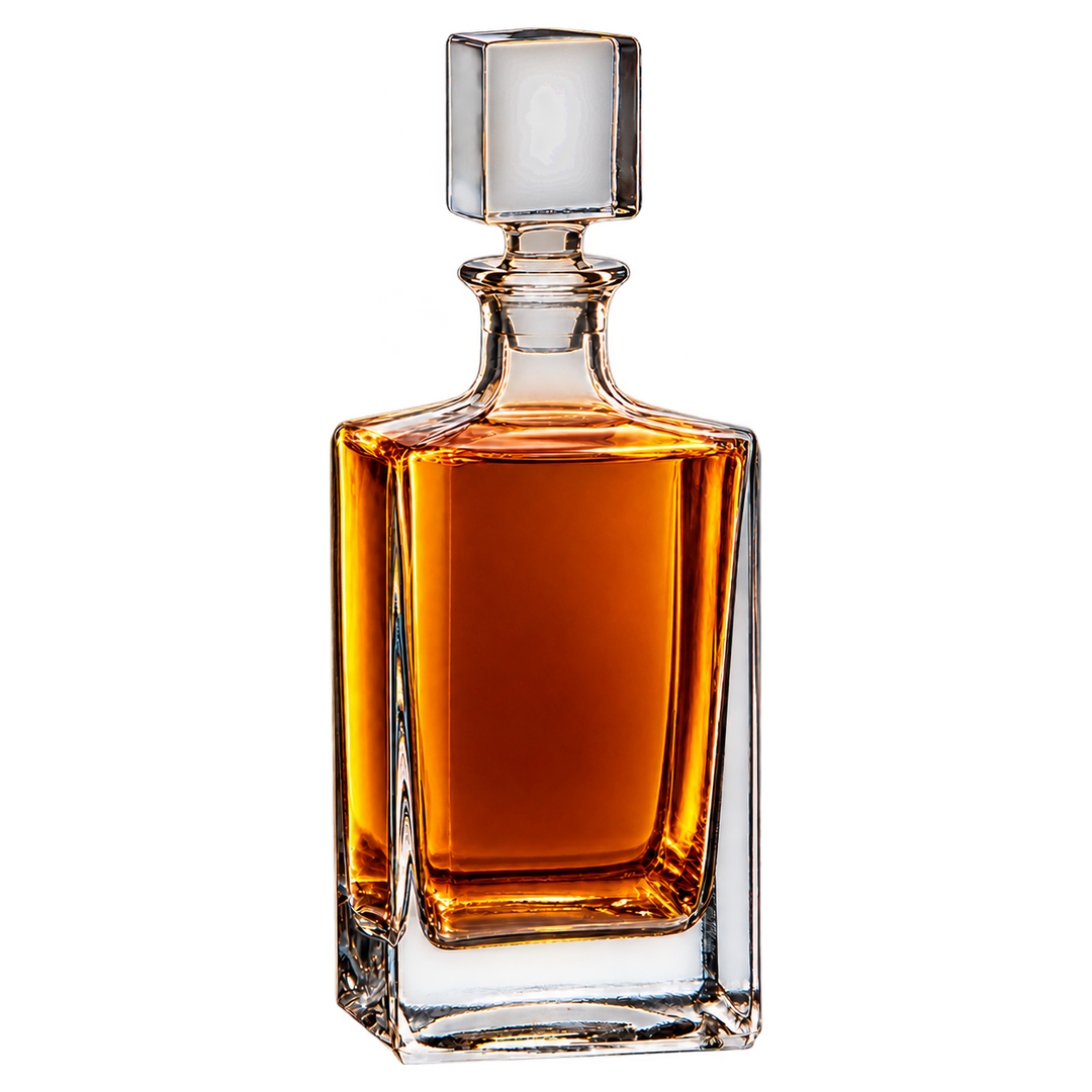 810 ml rectangle glass decanter with bourbon