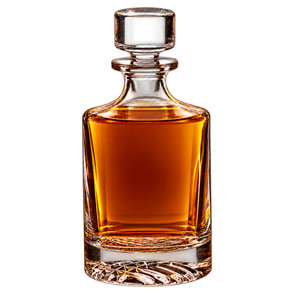 850 ml round glass decanter with bourbon