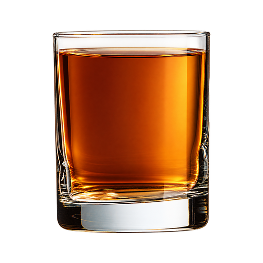 10.5 oz rocks glass with bourbon