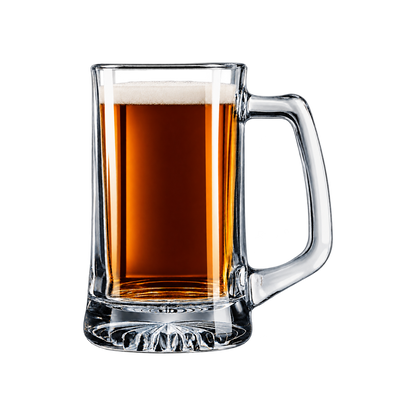 25 oz glass beer stein with beer