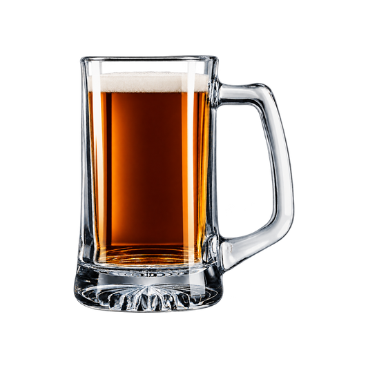 25 oz glass beer stein with beer