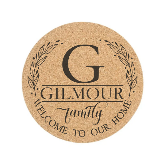 Monogram Cork Coaster - Welcome (Set of 4)