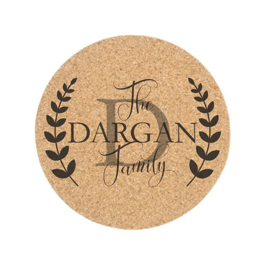 Monogram Cork Coaster - Laurel (Set of 4)