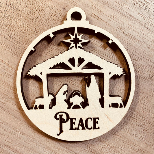 Nativity Christmas Ornament (Peace)