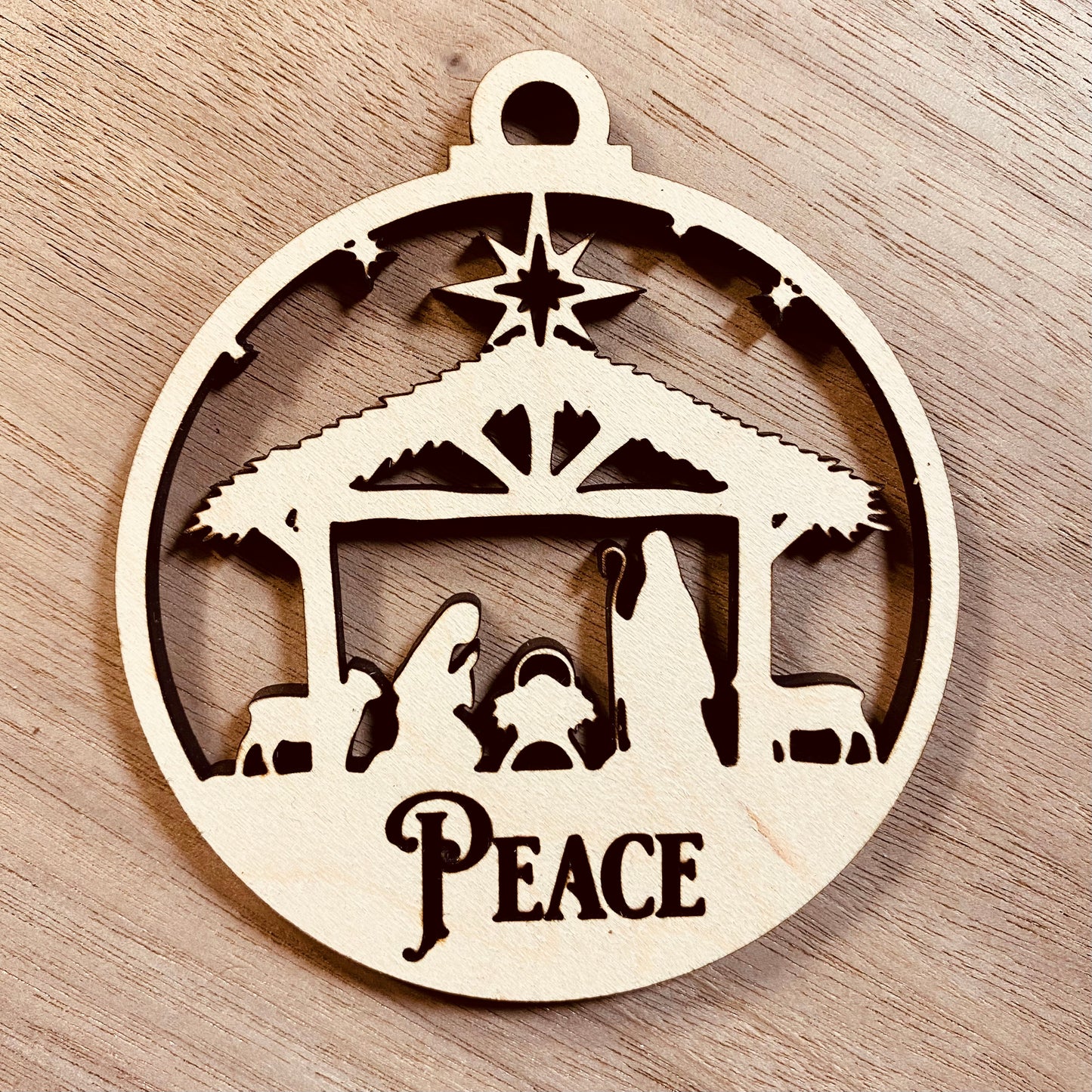 Nativity Christmas Ornament (Peace)