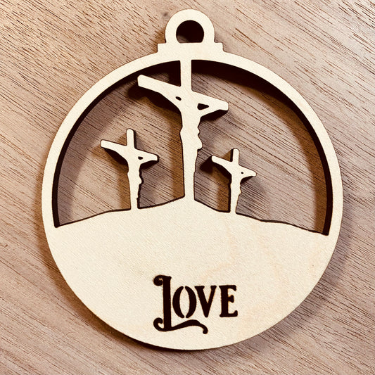 Cross Christmas Ornament (Love)