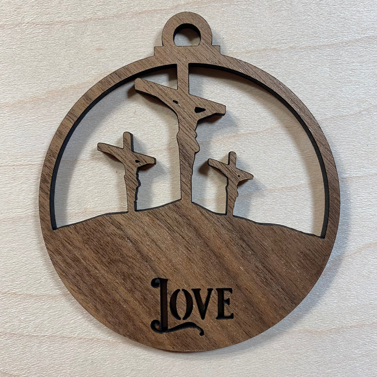 Cross Christmas Ornament (Love)