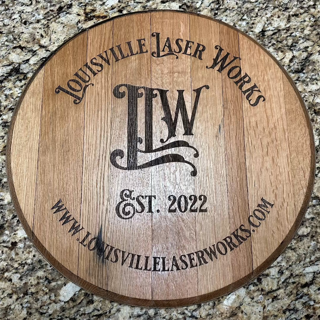Custom Laser Engraved Bourbon Barrel Head