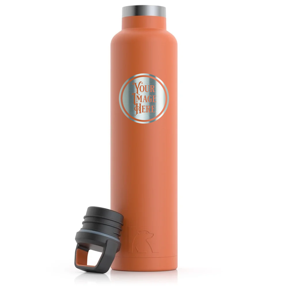 Dark Orange 26oz Custom Laser Engraved Water Bottle