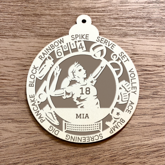 Personalized Volleyball Ornament